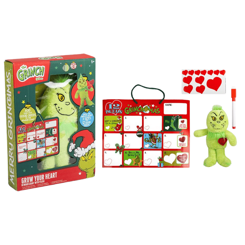 Official The Grinch Grow Your Heart - 12 Deeds Of Christmas With Reward Chart