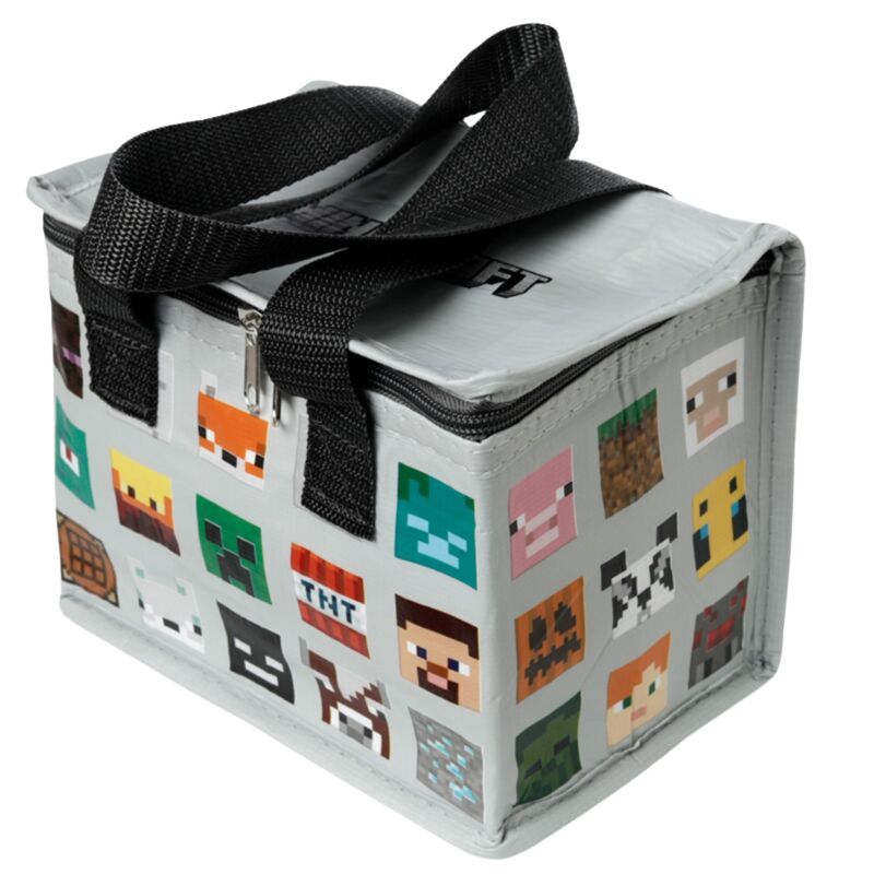 Official Minecraft Faces Recycled Plastic Bottle Reuseable Cool Bag Lunch Bag