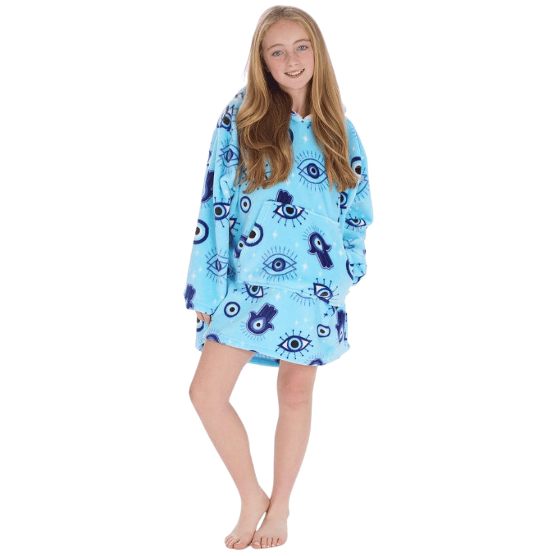 Kids Plush Evil Eye Design Oversized Huggable Hoodie