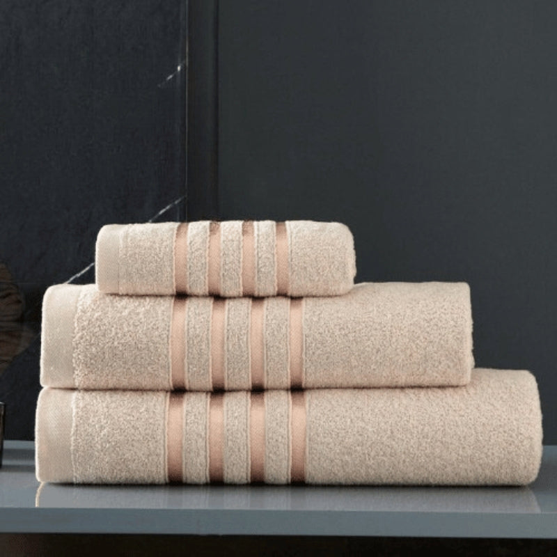 2 Pack 100% Egyptian Cotton Bath Sheet Stone - Stripe Detail