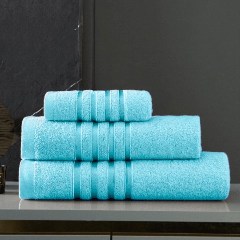 2 Pack 100% Egyptian Cotton Jumbo Bath Sheet Stripe Detail - Turquoise