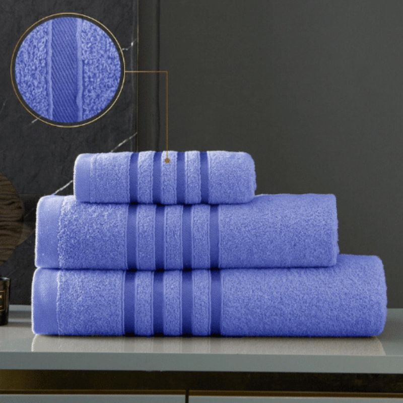 2 Pack 100% Egyptian Cotton Jumbo Bath Sheets Violet Iris - Stripe Detail