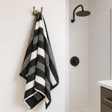 2 Pack Royal Stripe Bath Sheets - Black