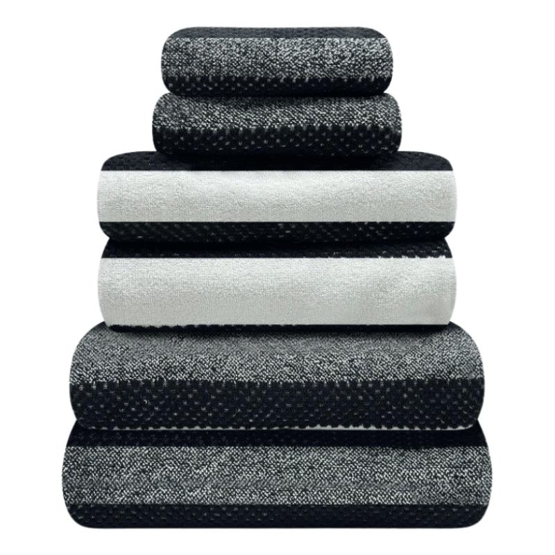 2 Pack Royal Stripe Bath Sheets - Black