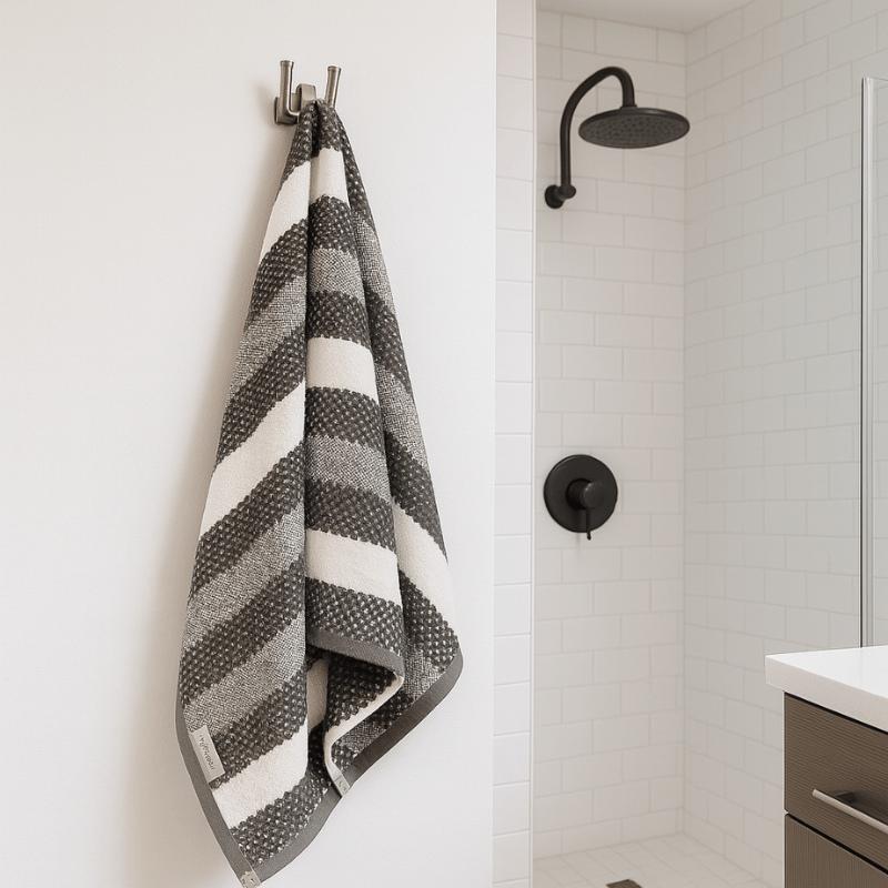2 Pack Royal Stripe Bath Sheets - Charcoal
