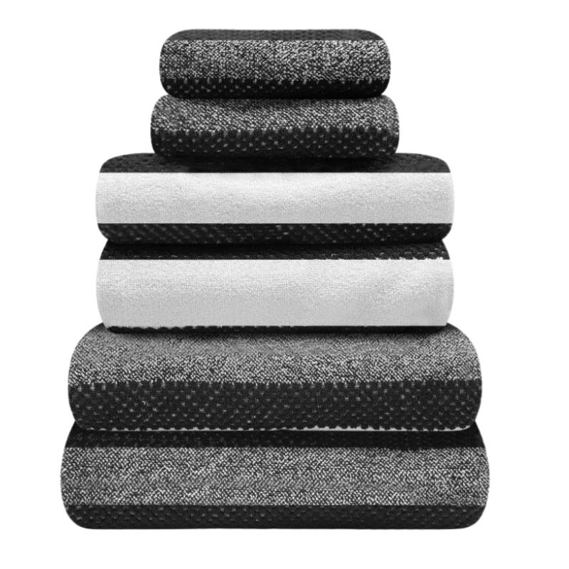 2 Pack Royal Stripe Bath Sheets - Charcoal