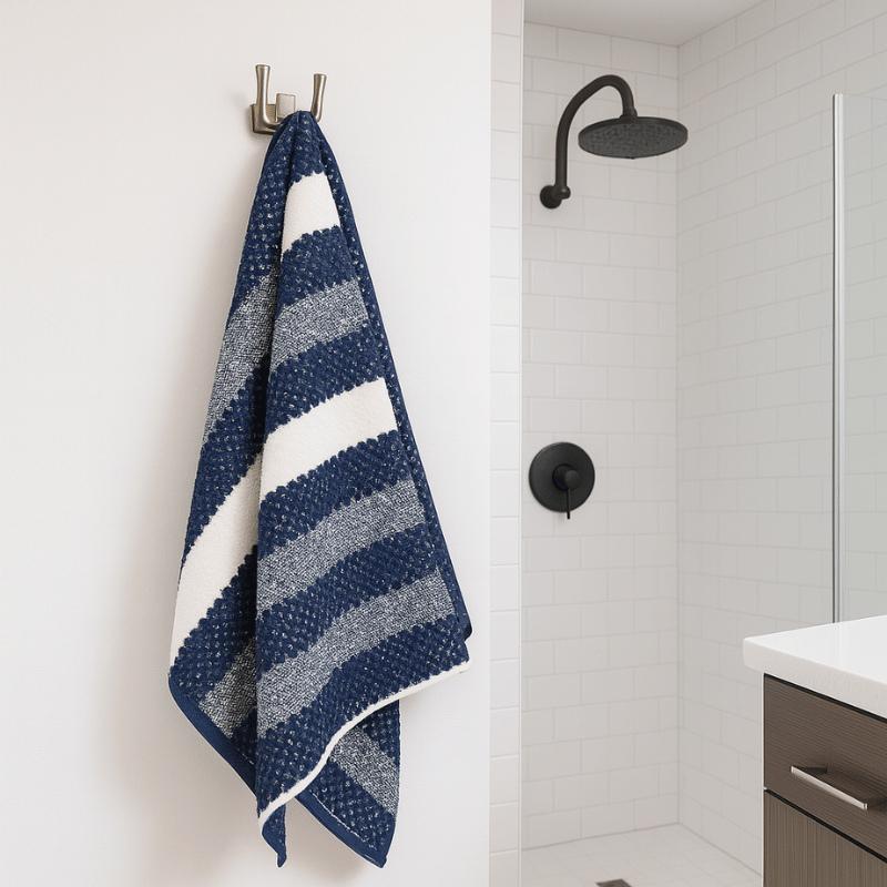 2 Pack Royal Stripe Bath Sheets - Navy