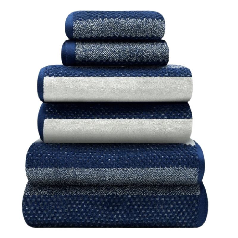 2 Pack Royal Stripe Bath Sheets - Navy