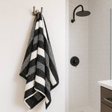 2 Pack Royal Stripe Bath Towels - Black