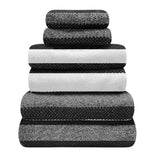 2 Pack Royal Stripe Bath Towels - Charcoal