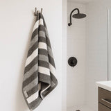 2 Pack Royal Stripe Bath Towels - Charcoal