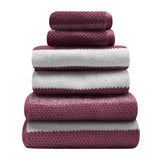 2 Pack Royal Stripe Bath Towels - Dark Pink