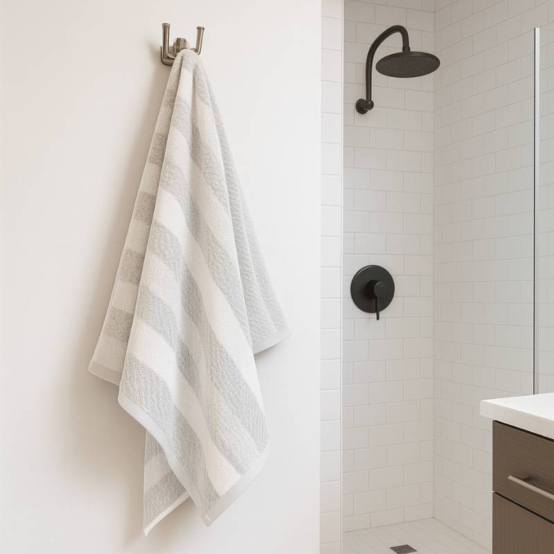 2 Pack Royal Stripe Bath Towels - Grey