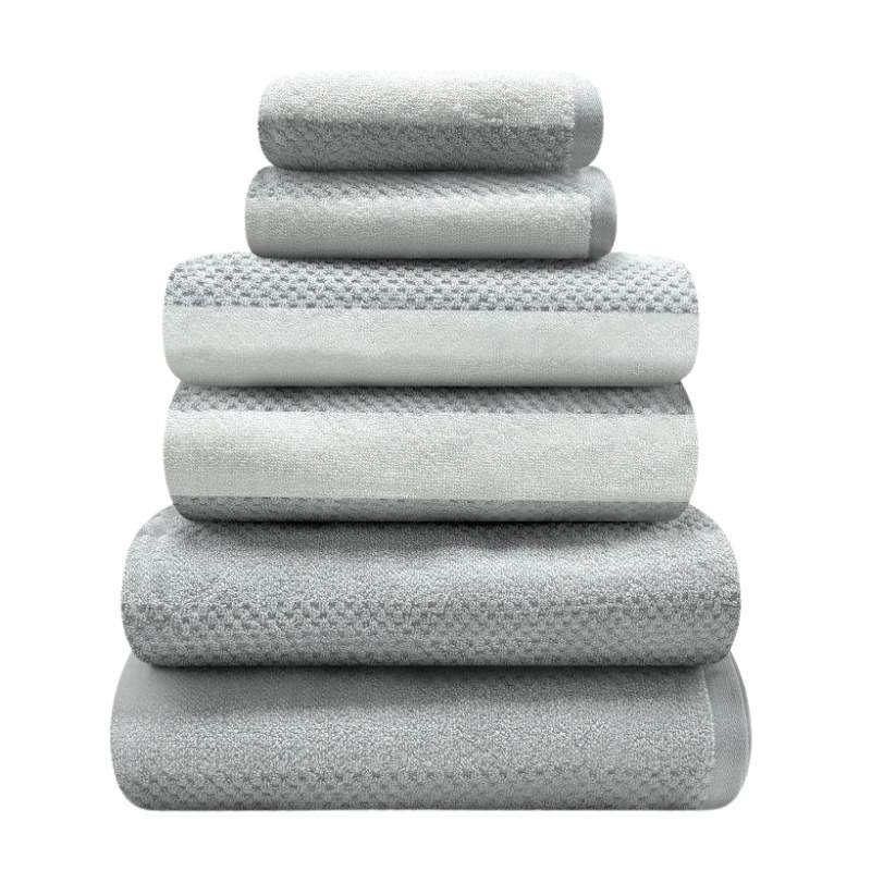2 Pack Royal Stripe Bath Towels - Grey