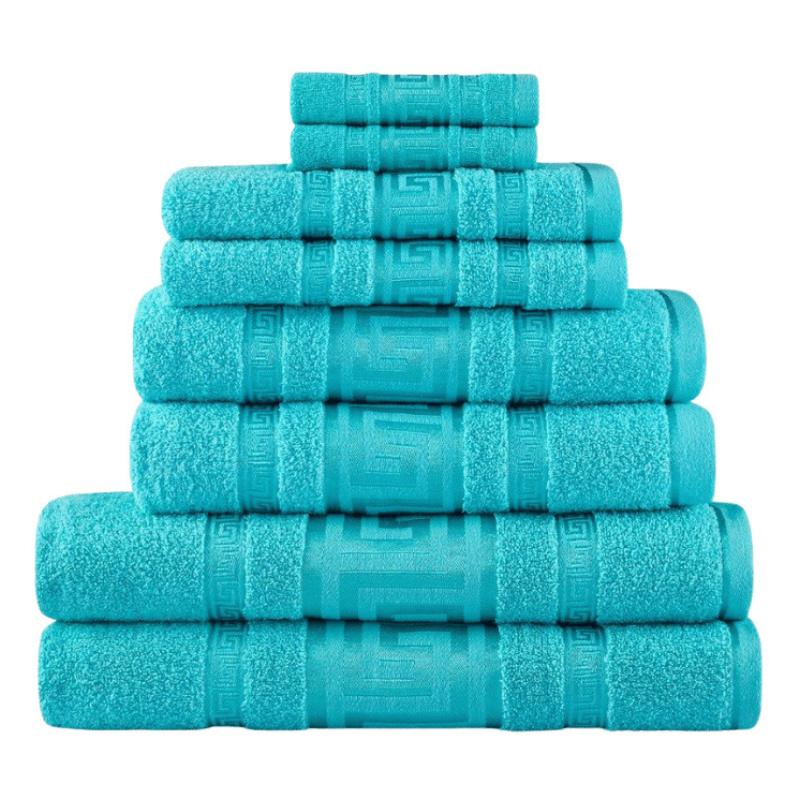 2 Pack Snoozeville Royal Greek Jumbo Bath Sheets - Aqua
