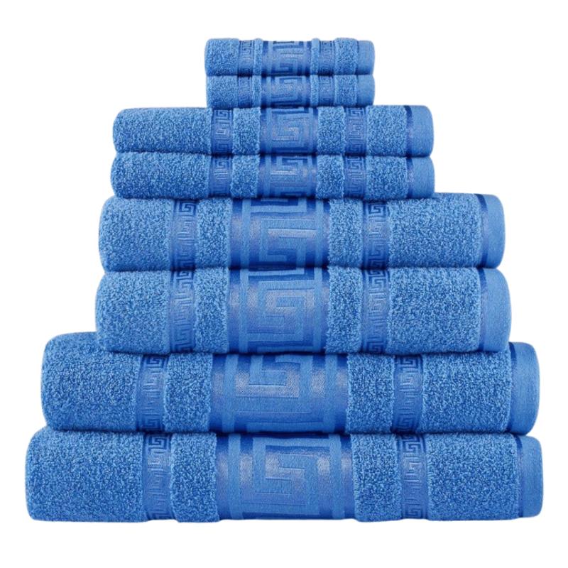 2 Pack Snoozeville Royal Greek Jumbo Bath Sheets - Blue
