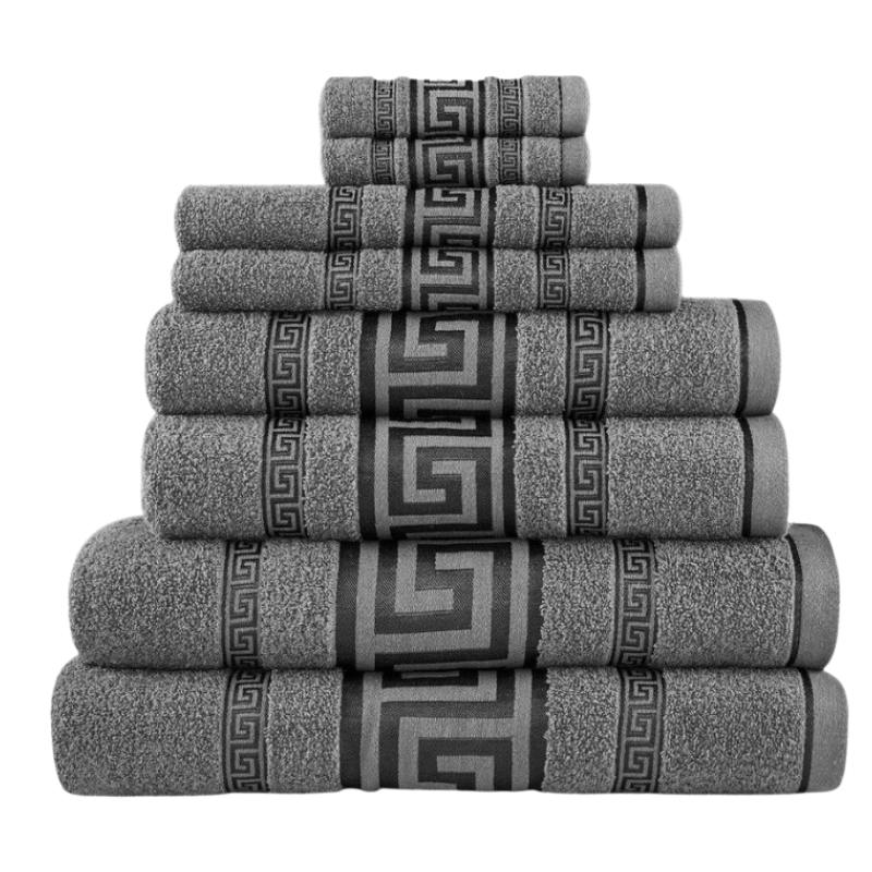 2 Pack Snoozeville Royal Greek Jumbo Bath Sheets - Charcoal
