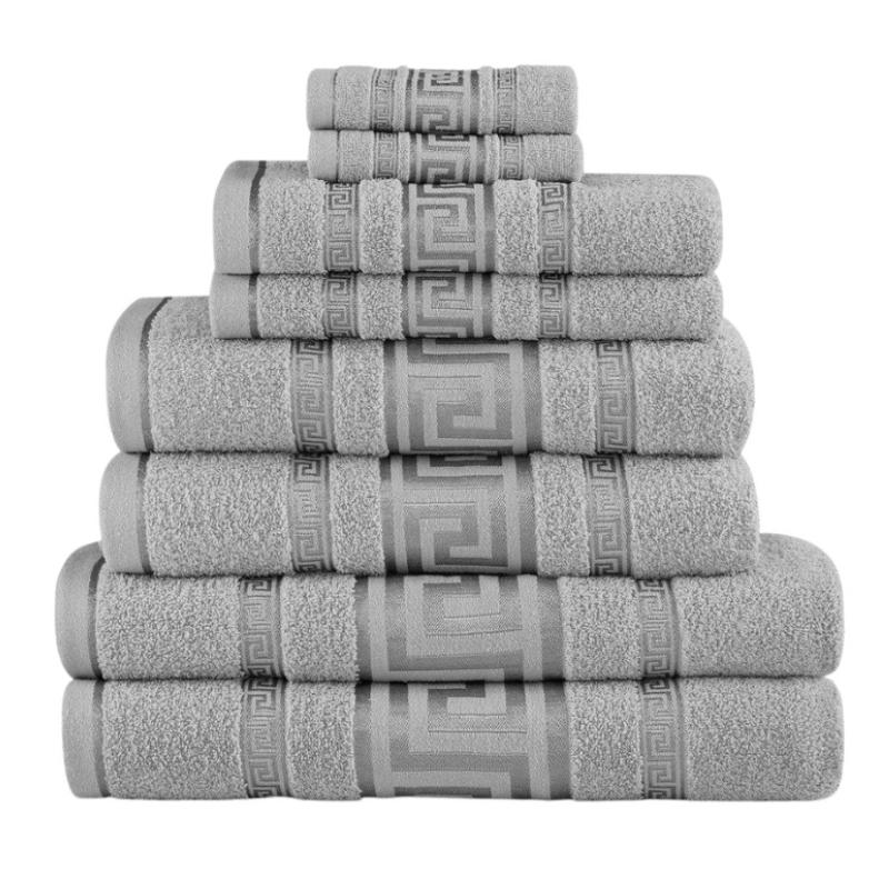 2 Pack Snoozeville Royal Greek Jumbo Bath Sheets - Silver