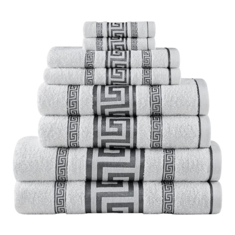 2 Pack Snoozeville Royal Greek Jumbo Bath Sheets - White