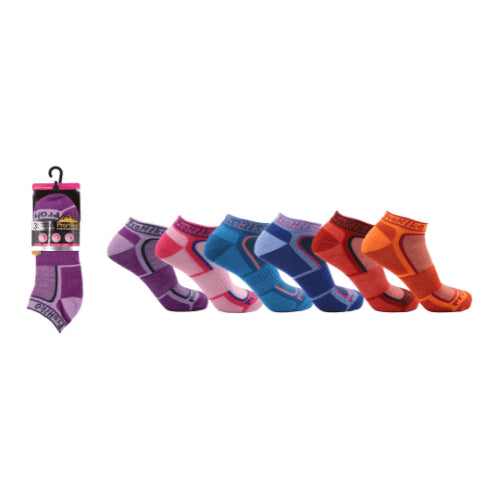 12 Pairs Ladies Prohike Trainer Socks Panel Design