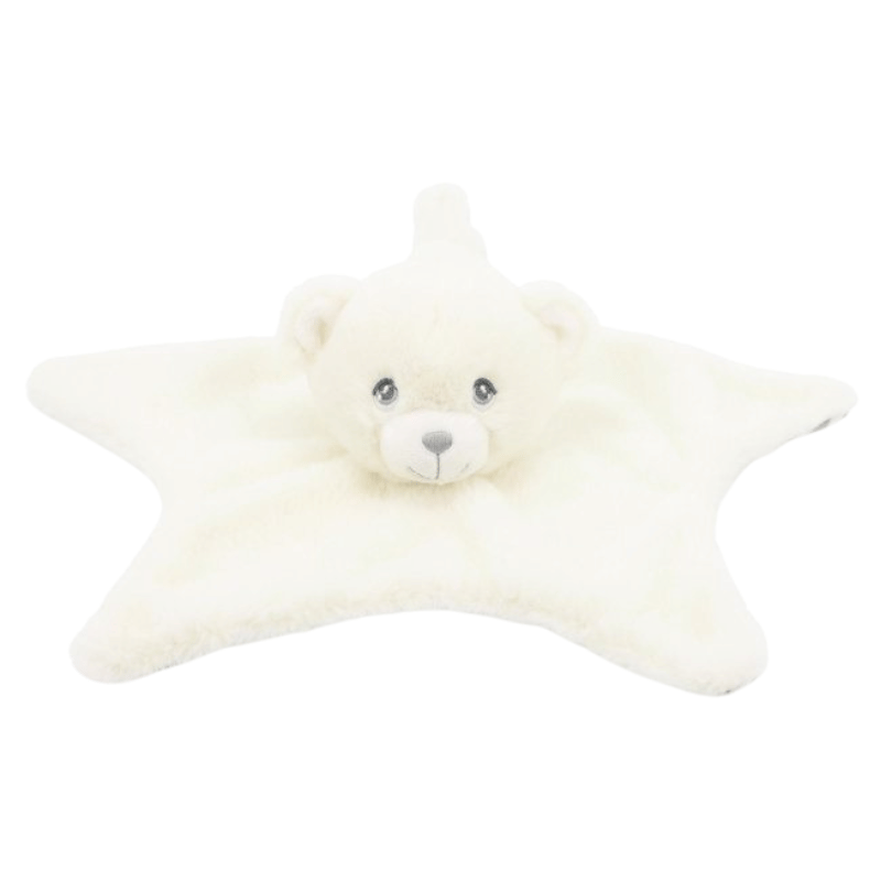 32cm Keeleco Baby White And Grey Bear Blanket