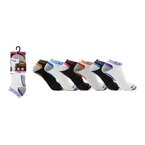 12 Pairs Ladies Prohike Trainer Socks Footbed Design