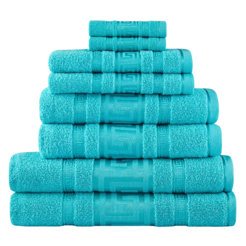 3 Pack Snoozeville Royal Greek Bath Sheets - Aqua