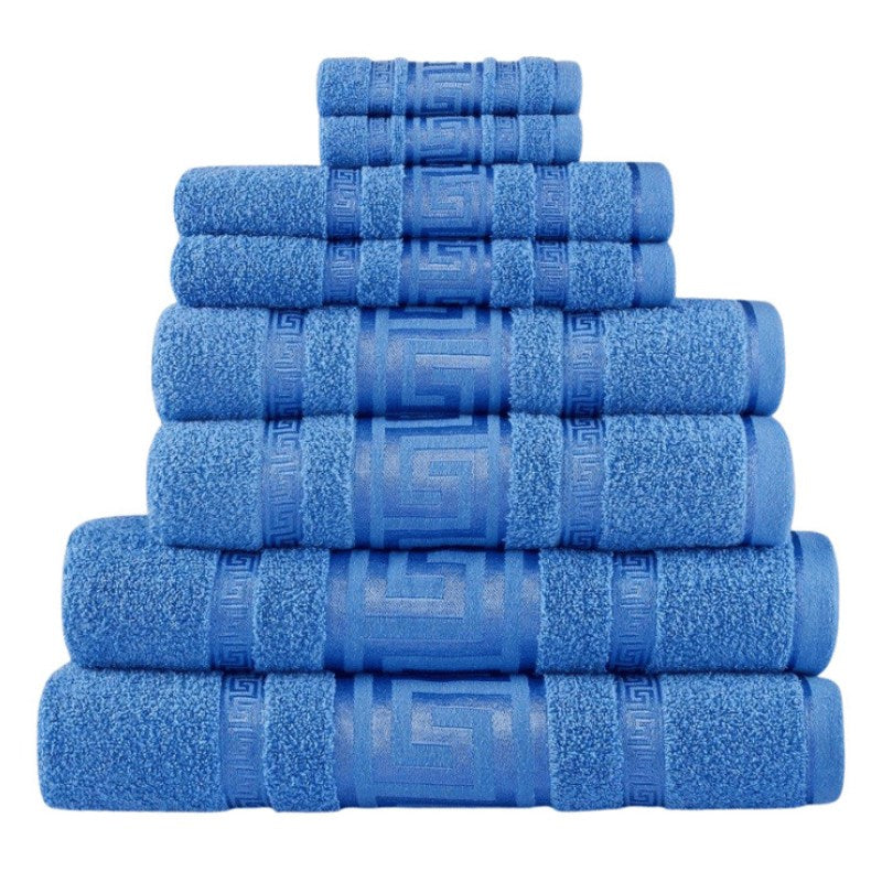 3 Pack Snoozeville Royal Greek Bath Sheets - Blue