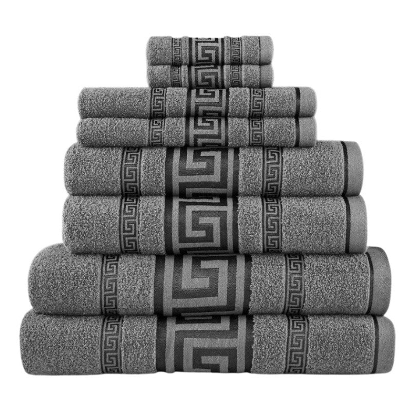 3 Pack Snoozeville Royal Greek Bath Sheets - Charcoal