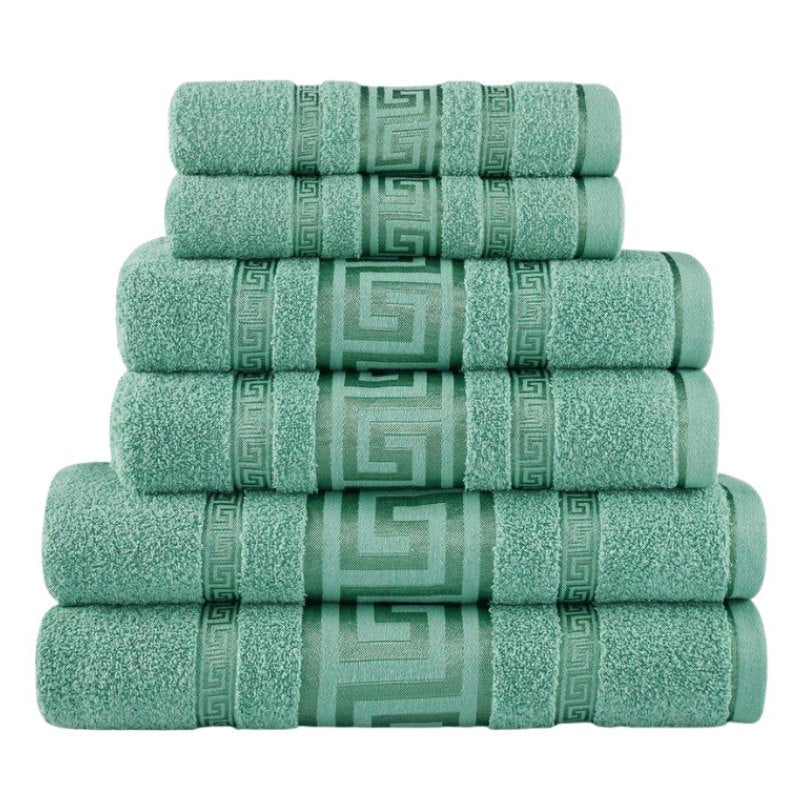 3 Pack Snoozeville Royal Greek Bath Sheets - Green