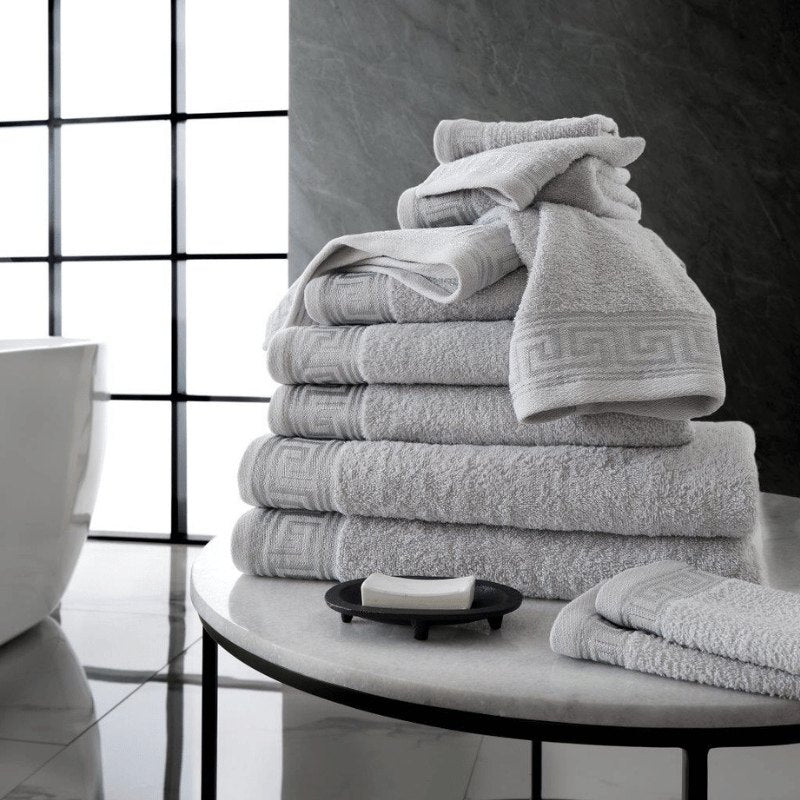 3 Pack Snoozeville Royal Greek Bath Sheets - Grey