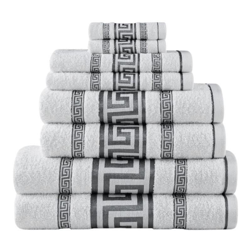 3 Pack Snoozeville Royal Greek Bath Sheets - White