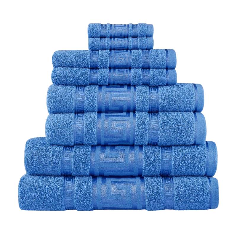 3 Pack Snoozeville Royal Greek Hand Towels - Blue