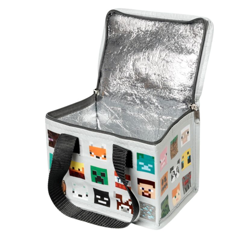Official Minecraft Faces Recycled Plastic Bottle Reuseable Cool Bag Lunch Bag