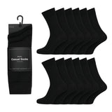 12 Men's Cotton Rich Casual Socks - Black