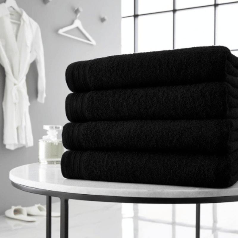 4 Pack Luxury Wilsford Cotton Bath Sheets - Black