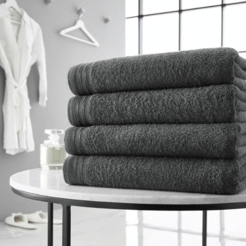 4 Pack Luxury Wilsford Cotton Bath Sheets - Charcoal