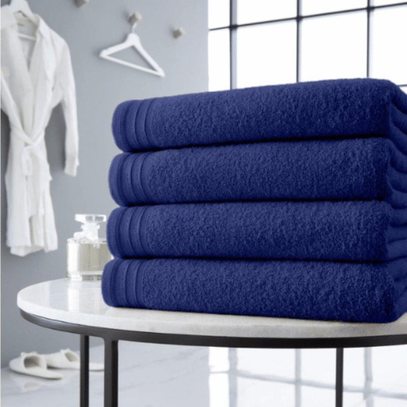 4 Pack Luxury Wilsford Cotton Bath Sheets - Navy