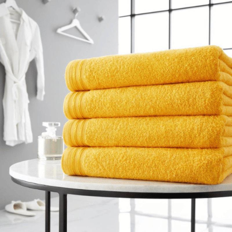 4 Pack Luxury Wilsford Cotton Bath Sheets - Ochre