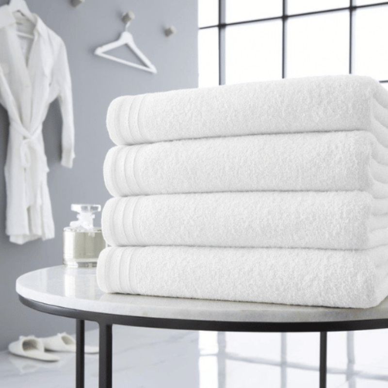 4 Pack Luxury Wilsford Cotton Bath Sheets - White