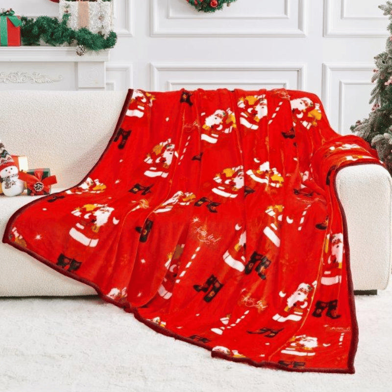 Christmas Flannel Luxury Sherpa Throw - Santa Mail