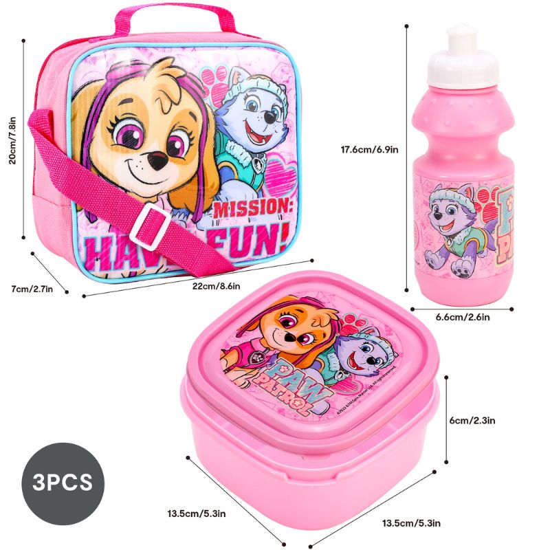 Official Paw Patrol 'Mission Have Fun' Lunch Bag 3 Piece Set