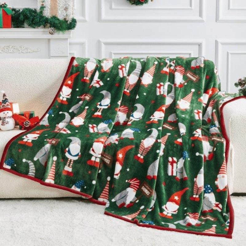 Christmas Flannel Luxury Sherpa Throw - Joyeux Noel
