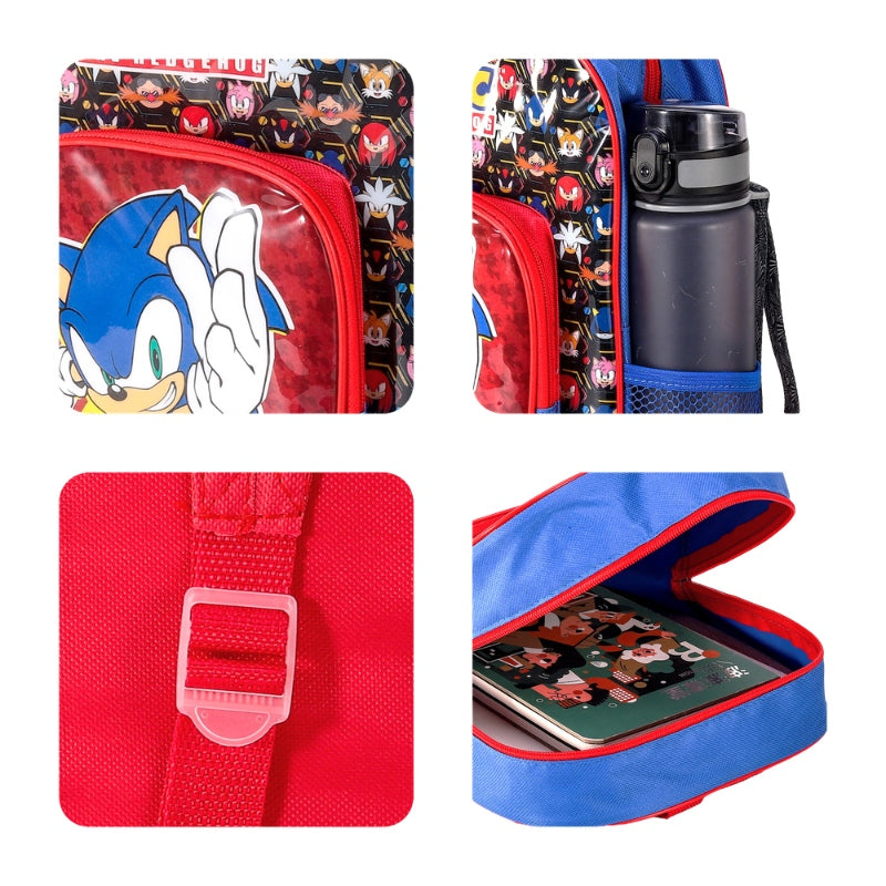 Official Sonic 'Let's Go!' Deluxe Backpack With Front Pocket