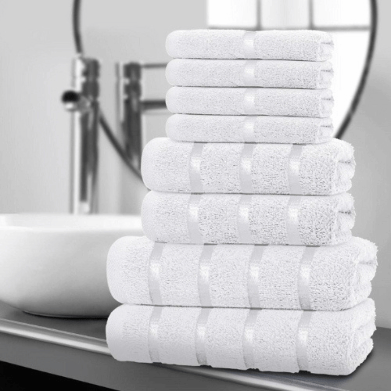 8 Piece Boston Towel Bale Set - White