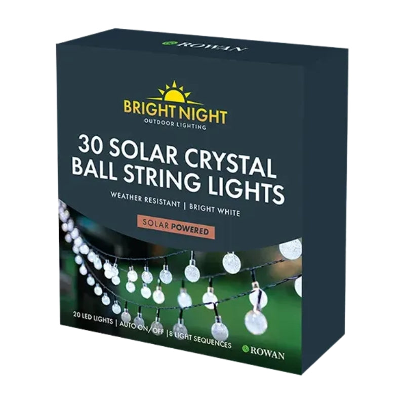 Crystal Ball Solar String Lights Bright White