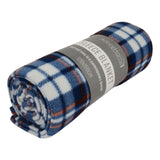 Fleece Blanket Chequered Blue