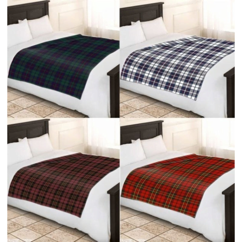 Fleece Blanket Chequered Grey