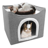 Folding Cat House Dark Grey - 40x40x34cm