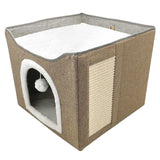 Folding Cat House Natural - 40x40x34cm